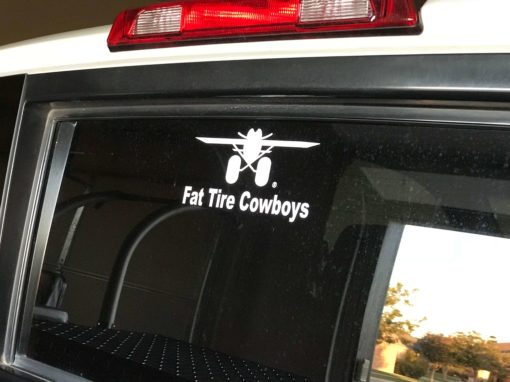 Fat Tire Cowboys laser cut sticker
